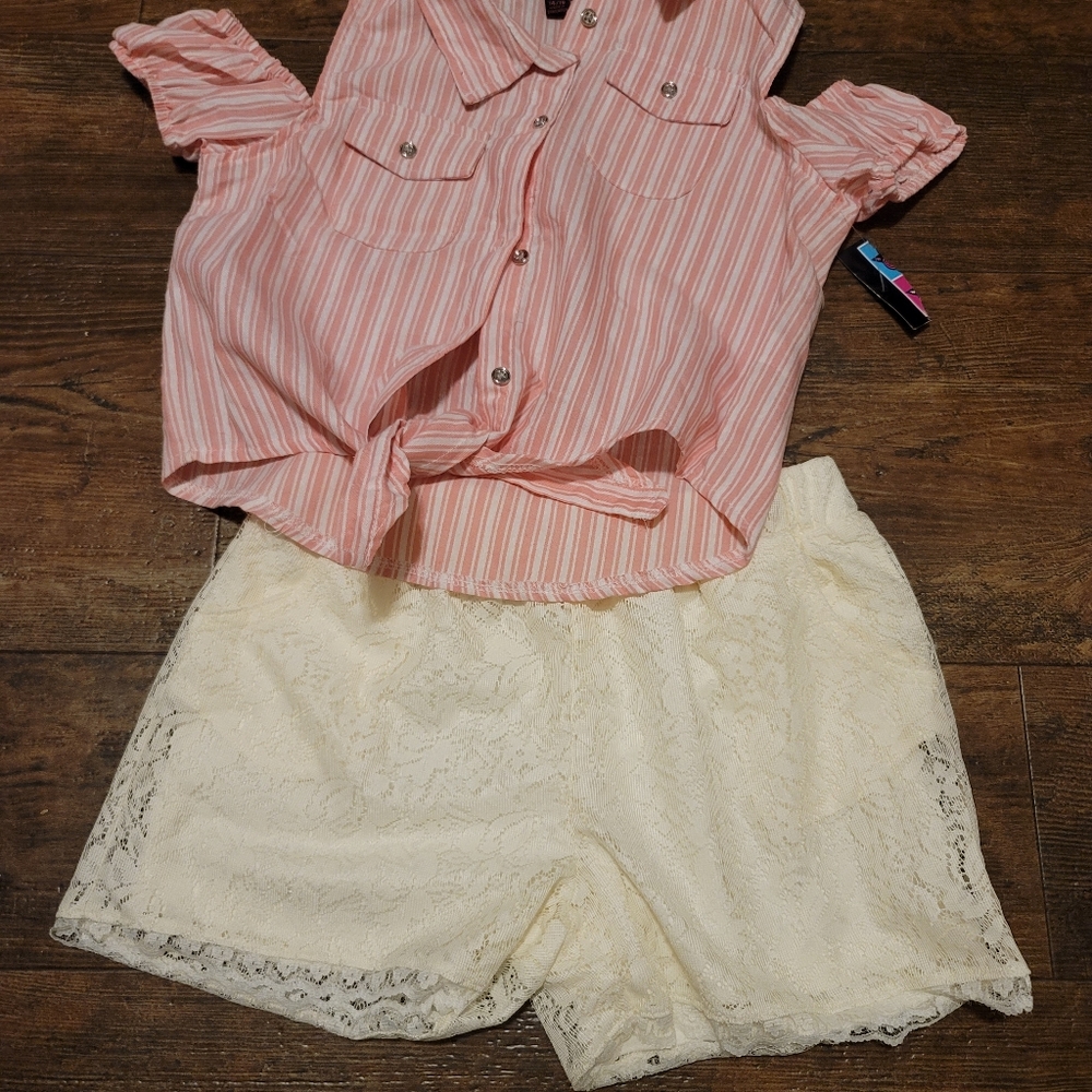 Pink/Lace Dollhouse 2pc short set